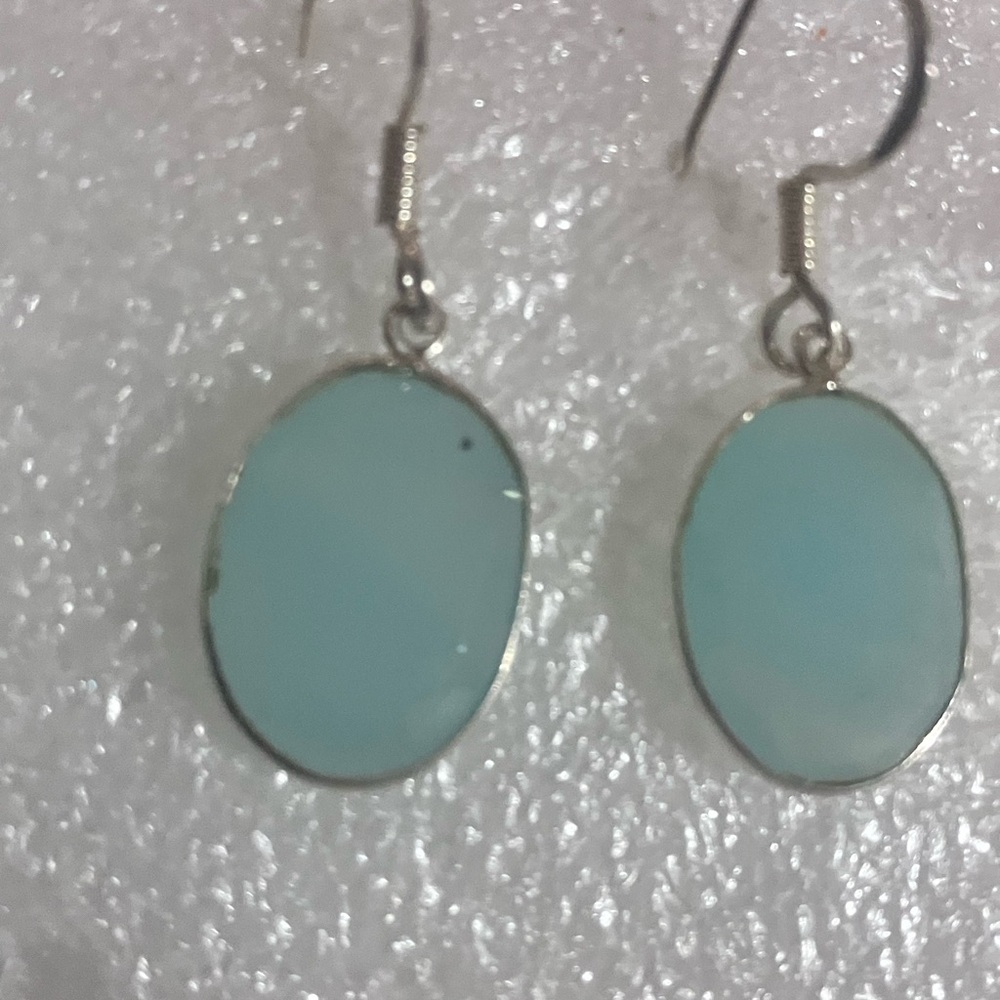 Beautiful 925 aqua marine hook earrings